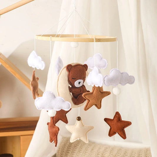 Baby Bear Crib Mobile Rattles Soft Felt Cartoon