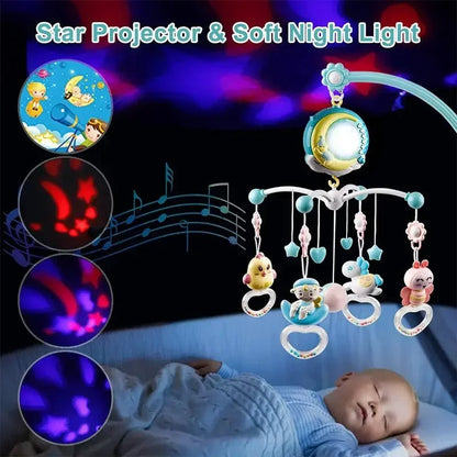 360° Rotating Baby Crib Mobile with Music - Bed Bell Holder for Baby