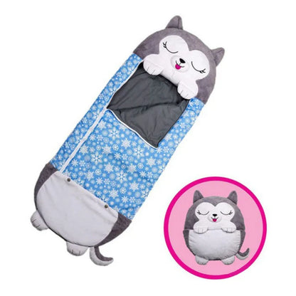 Kids Sleeping Bag with Pillow, Children's Animal Sleep Sack Boys Girls Cartoon Plush Doll Baby Pillow