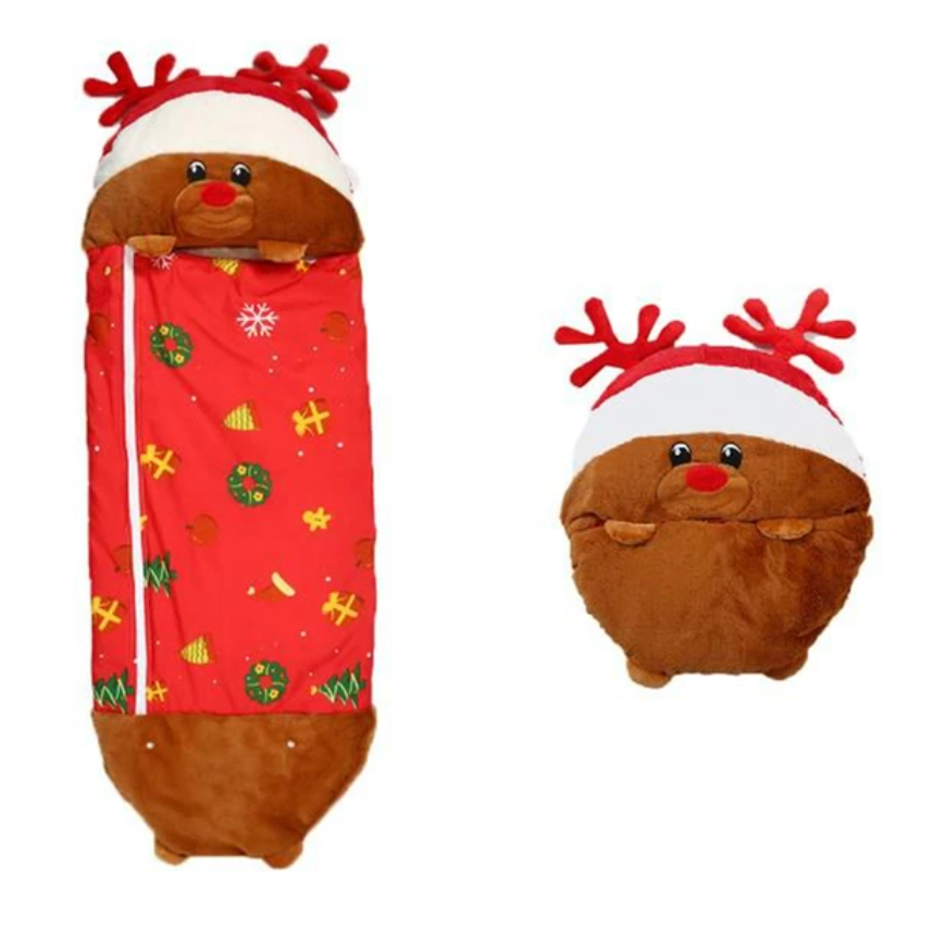 Kids Sleeping Bag with Pillow, Children's Animal Sleep Sack Boys Girls Cartoon Plush Doll Baby Pillow