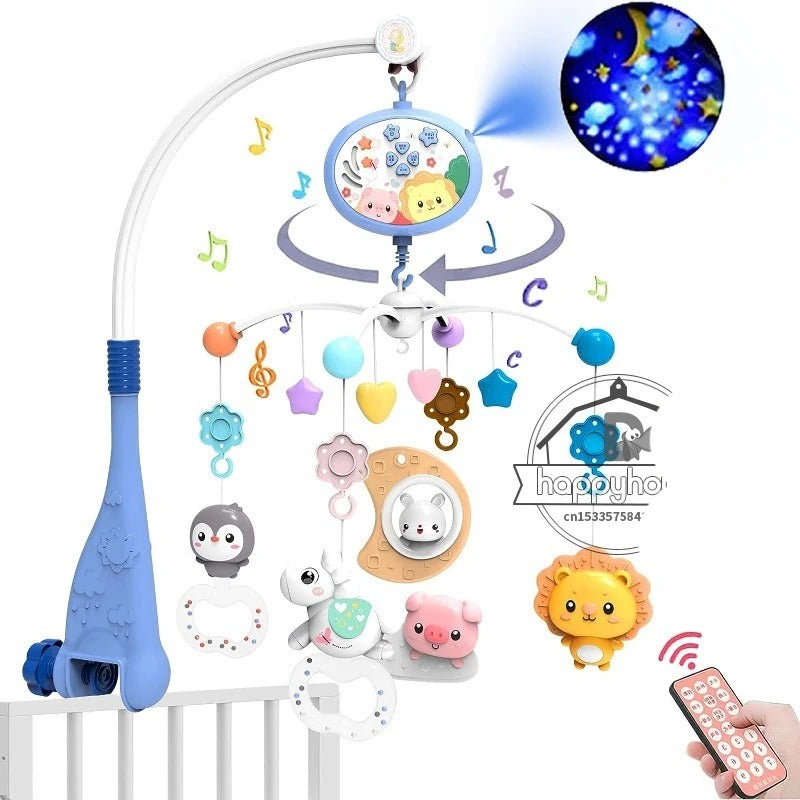 Musical Baby Crib Mobile with Lights & Music Projection – Remote Control Crib Toy for Newborns