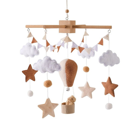 Hot Air Balloon Baby Mobile – Soft Felt Wooden Cot Mobile