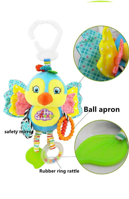 Newborn Animal Rattle Toys - Stroller Bells and Grab Training Dolls