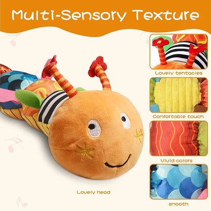 Musical Baby Rattle Caterpillar - Soft Plush Educational and Interactive Sensory Toy