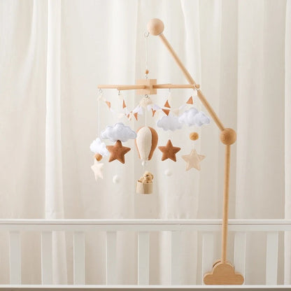 Hot Air Balloon Baby Mobile – Soft Felt Wooden Cot Mobile