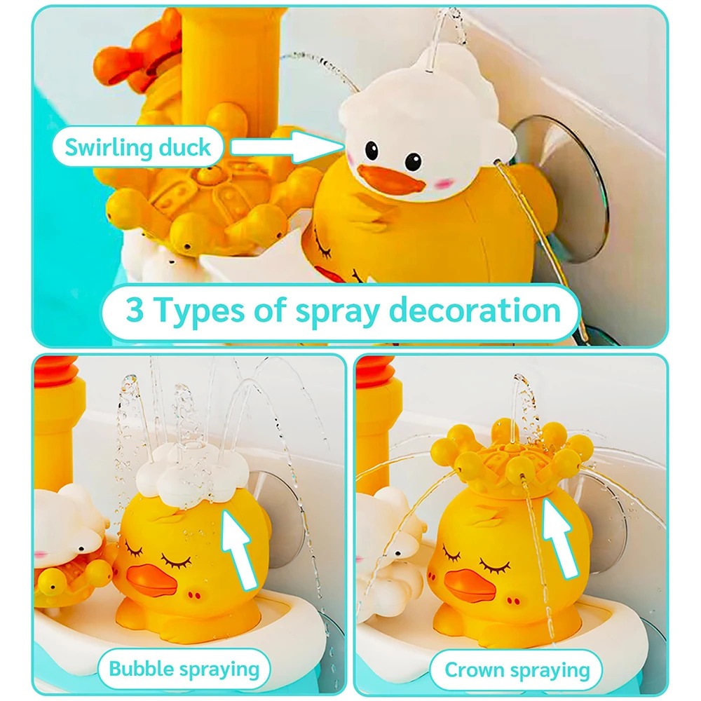 Adjustable Sunflower Shower Head Baby Bath Toy for Bathtubs