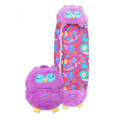 Kids Sleeping Bag with Pillow, Children's Animal Sleep Sack Boys Girls Cartoon Plush Doll Baby Pillow