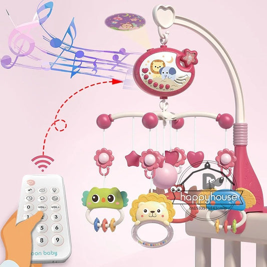 Musical Baby Crib Mobile with Lights & Music Projection – Remote Control Crib Toy for Newborns