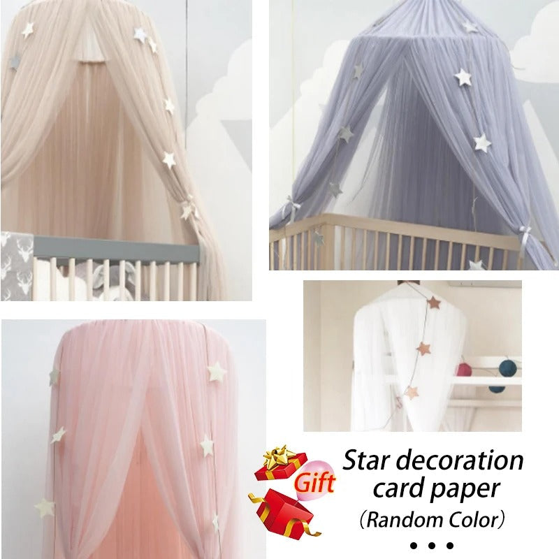 Mosquito Net Hanging Tent Star Decoration Baby Bed Crib Canopy Tulle Curtains for Bedroom Play House