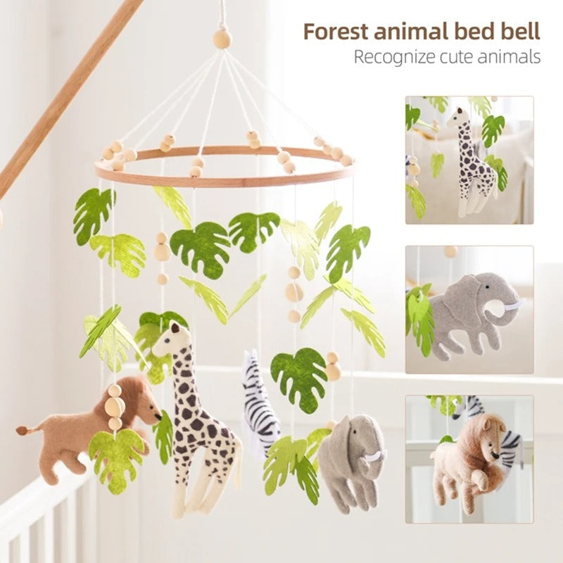 Cartoon Felt Forest Animal Rattle Toy, Baby Nursery Mobile For Newbaby